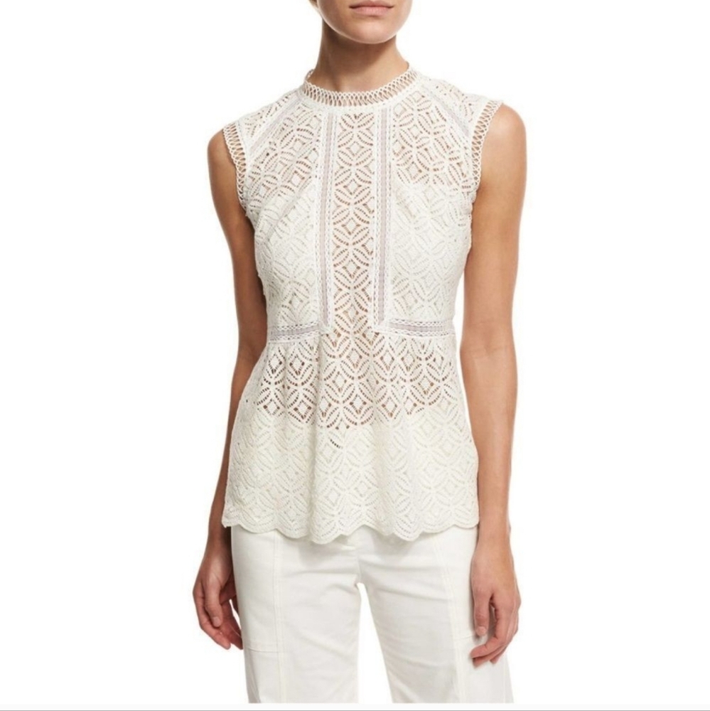 VERONICA BEARD Edie crocheted top Sz 10